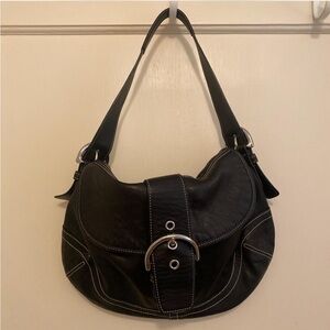 Vintage Coach Black Soho Buckle Leather Shoulder Bag